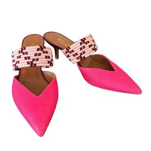🆕 Malone Souliers Maisie Leather Mules Fuchsia Sandal